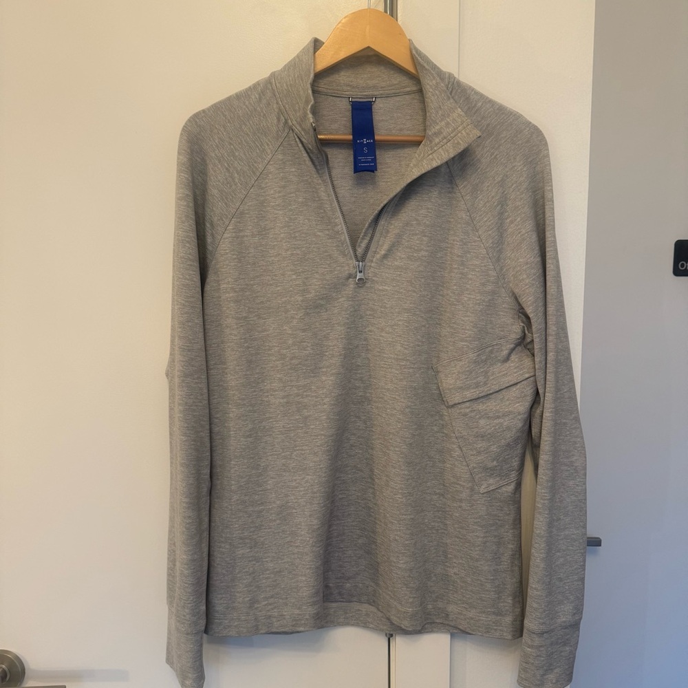 Kit and Ace Gray Quarter Zip Polo - S